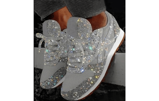 Sequins Lace-up Muffin Sneakers